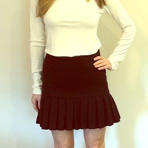 Friends & Associates Black Pleated Mini Skirt